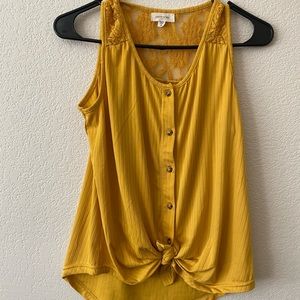 Yellow lace tank top